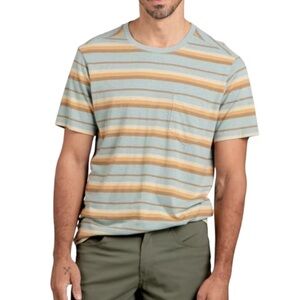 Toad & Co Striped Hemp Short‎ Sleeve Tee Size Large